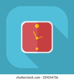 Flat modern design with shadow icons clock