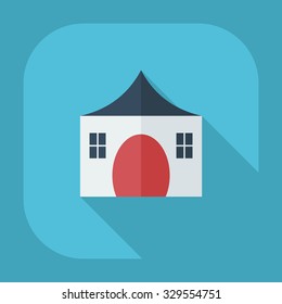 Flat modern design with shadow icons country house