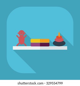 Flat modern design with shadow icons books