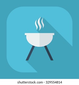Flat modern design with shadow icons barbecue