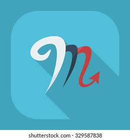 Flat modern design with shadow icons scorpion