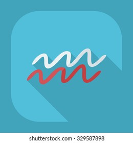 Flat modern design with shadow icons Aquarius