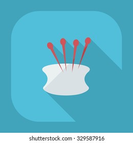 Flat modern design with shadow icons needle