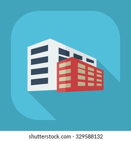 Flat modern design with shadow icons building