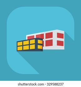 Flat modern design with shadow icons building