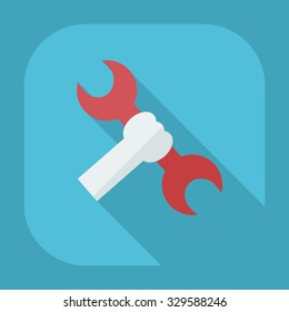 Flat modern design with shadow icons wrench