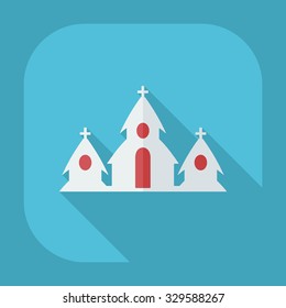 Flat modern design with shadow icons church