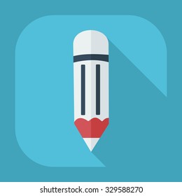 Flat modern design with shadow icons pencil