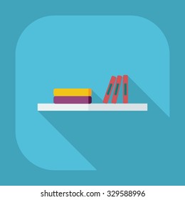 Flat modern design with shadow icons books