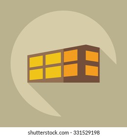 Flat modern design with shadow icons building
