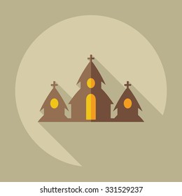 Flat modern design with shadow icons church