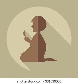 Flat modern design with shadow icons prayer