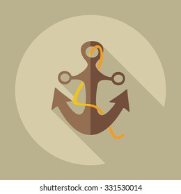 Flat modern design with shadow icons anchor