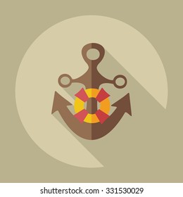 Flat modern design with shadow icons anchor
