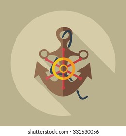 Flat modern design with shadow icons anchor
