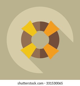 Flat modern design with shadow icons life preserver