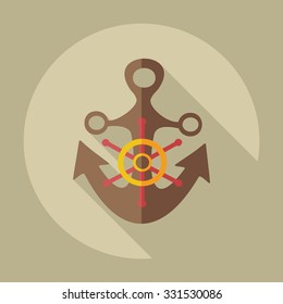Flat modern design with shadow icons anchor