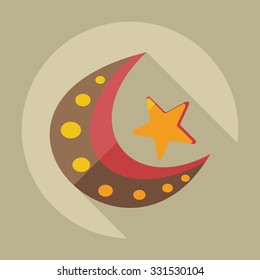 Flat modern design with shadow icons islam