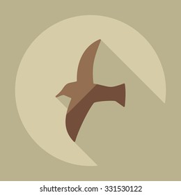 Flat modern design with shadow icons seagull