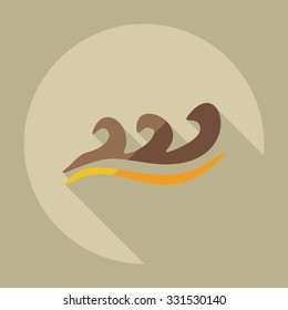 Flat modern design with shadow icons wave