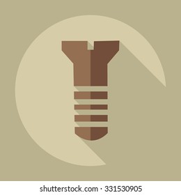 Flat modern design with shadow icons screw