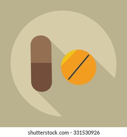 Flat modern design with shadow icons pills