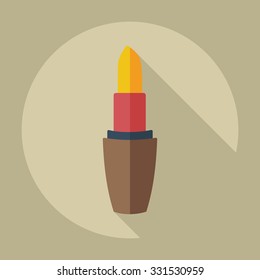 Flat modern design with shadow icons lipstick