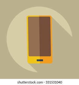 Flat modern design with shadow icons mobile phone