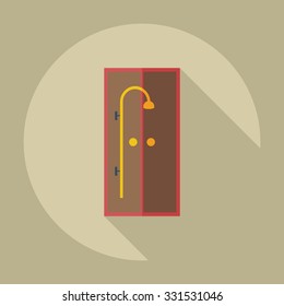 Flat modern design with shadow icons shower room 