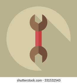 Flat modern design with shadow icons wrench