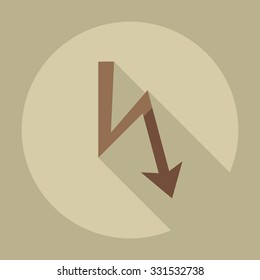 Flat modern design with shadow icons warning 