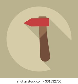 Flat modern design with shadow icons hammer