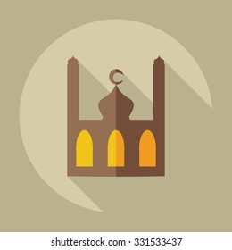 Flat modern design with shadow icons mosque