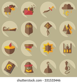 Flat modern design with shadow icons Ramadan