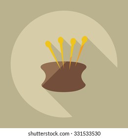 Flat modern design with shadow icons needle