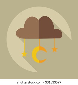 Flat modern design with shadow icons Muslim heaven