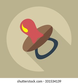Flat modern design with shadow icons soother