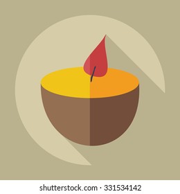 Flat modern design with shadow icons candle