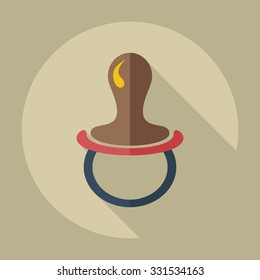Flat modern design with shadow icons soother
