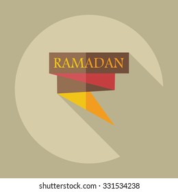Flat modern design with shadow icons ramadan