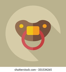 Flat modern design with shadow icons soother