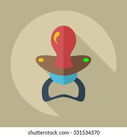 Flat modern design with shadow icons soother