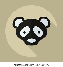 Flat modern design with shadow icons pandas