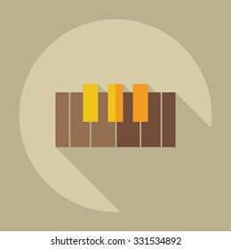 Flat modern design with shadow icons piano