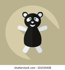Flat modern design with shadow icons panda athlete