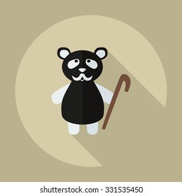 Flat modern design with shadow icons panda old man