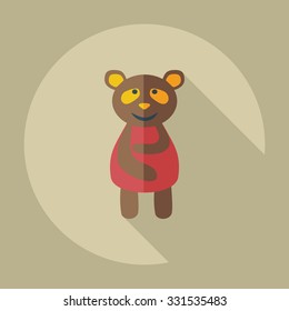 Flat modern design with shadow icons panda is sick