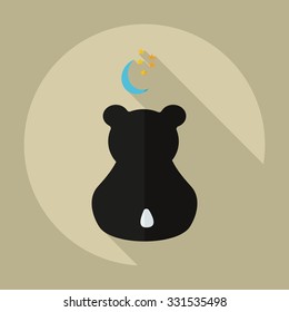 Flat modern design with shadow icons panda love