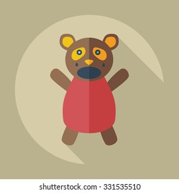 Flat modern design with shadow icons panda crying
