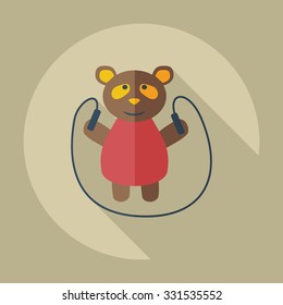 Flat modern design with shadow icons panda athlete